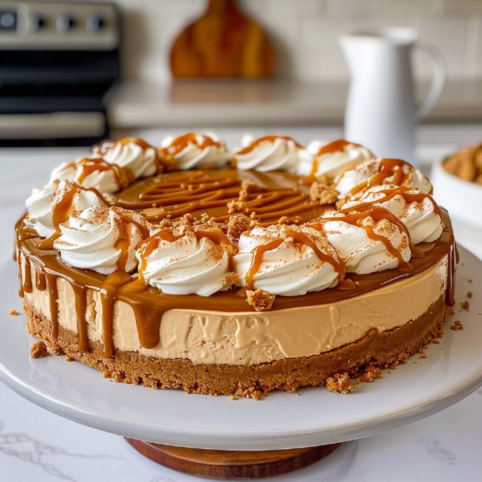 Biscoff Cheesecake with Whipped Cream