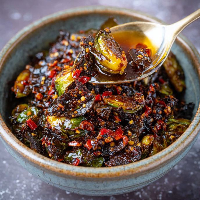 Charred Brussels Sprouts with Chilli-Crisp