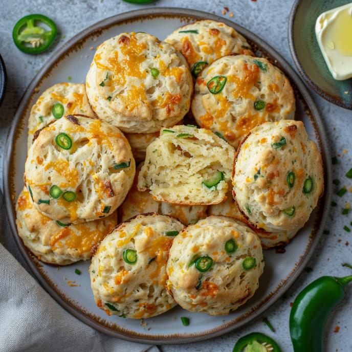 The Best Jalapeño Cheddar Scones on a Plate