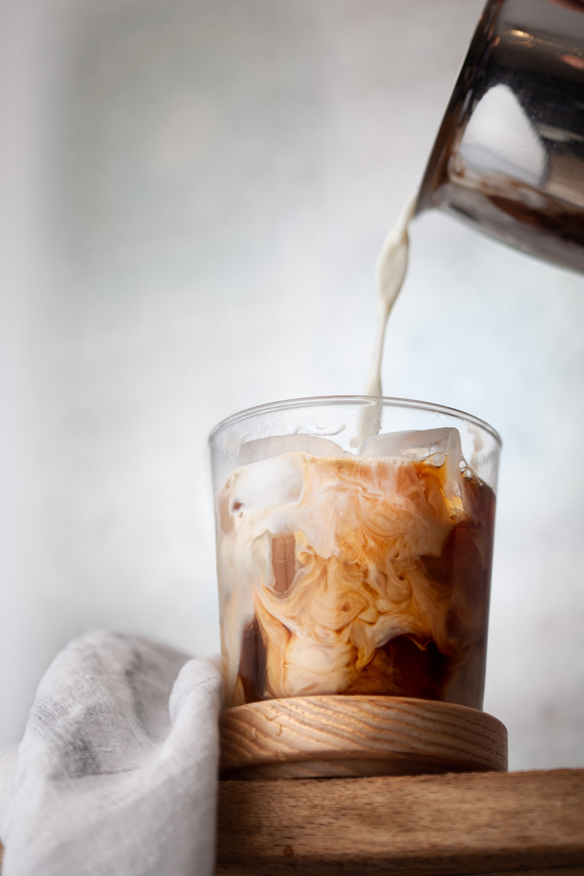 Cold Brew Iced Coffee with Honey and Milk - Bowl of Delicious