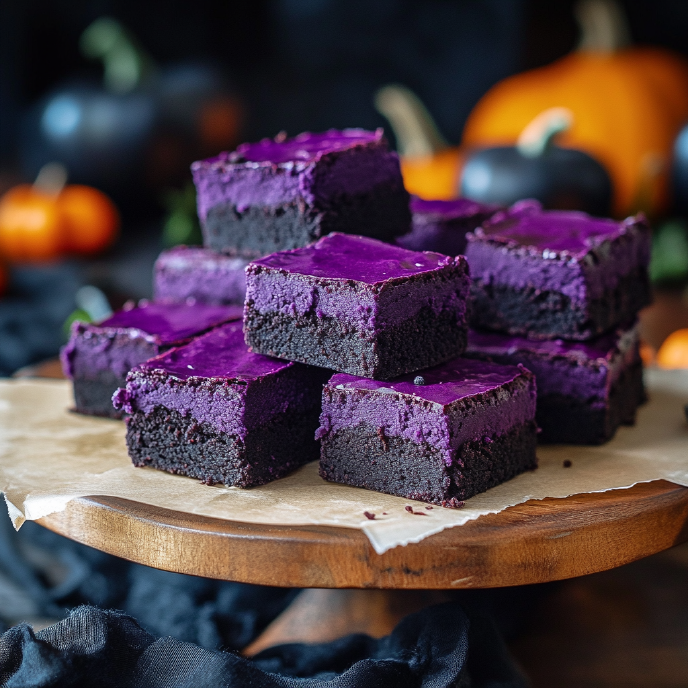 Fudgy Two Layer Ube Brownies