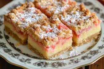 Rhubarb Custard Bars Recipe