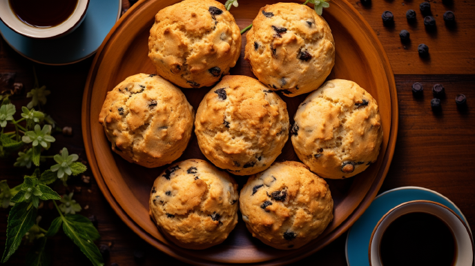 Blueberry scones on a plate
