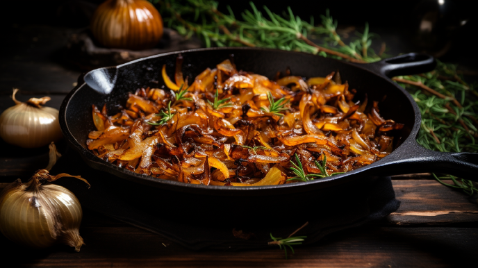 Caramelized Onions in a skillet